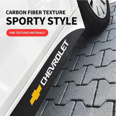 Car Side Skirt Decal-3D Carbon Fiber Anti-Scratch Tape，Fit For Chevrolet Silverado Impala Malibu Cruze Camaro Auto Accessories