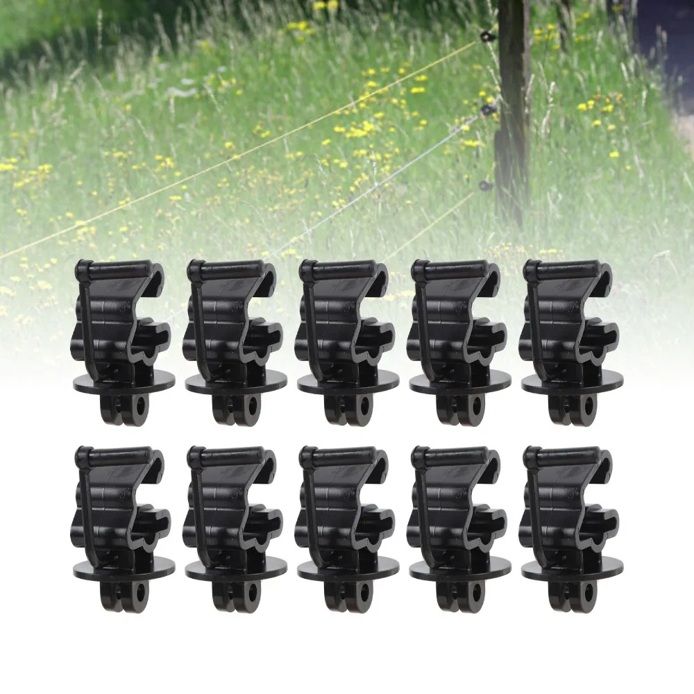 25pcs Plastic T Post Insulators Black 1-1/4 Inch Compatible Electric Fence Insulator 1.33 T Post Compatible Wire Holding Clips view 4