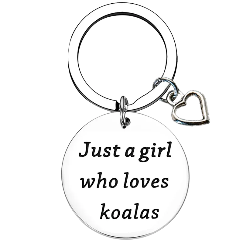 Koala Gifts Just a Girl Who Loves Koalas Keychain Koala Lover Gifts Key Rings Funny Koalas Gifts