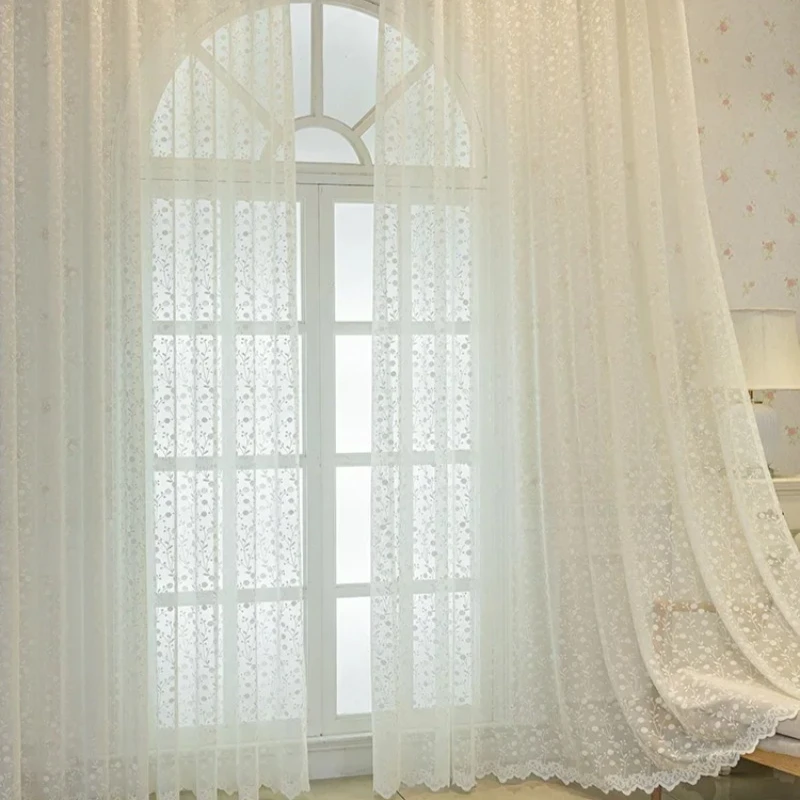 

Custom Size White Tulle Fashion Luxury European Curtains for Living Room Balcony Bedroom Window Screen Embroidery Window Decor