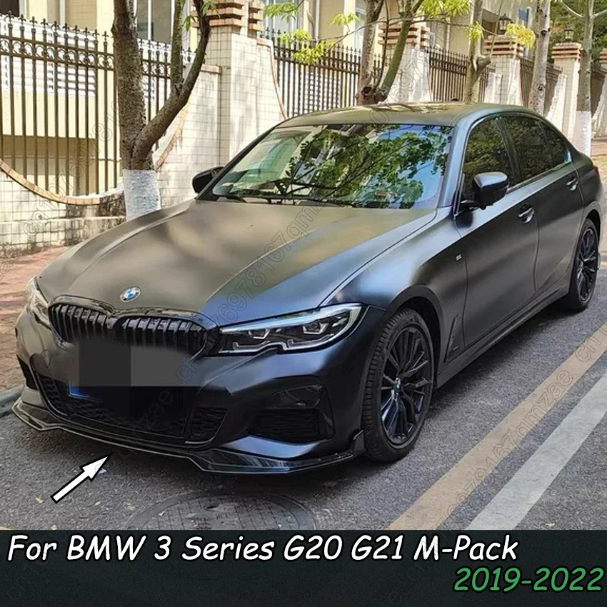 3PCS MP Style Front Bumper Lip Spoiler Splitter Diffuser Kit Cover Guard For BMW G20 G21 M-Pack 320i 330i M340i xDrive 2019-2022