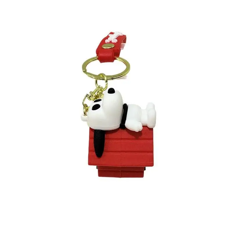 Cute Snoopy Plush Keychain Cartoon Ring Lovely Car Key Chain Couple Bag Pendant Soft Mini Doll Ornament Holiday Birthday Gift