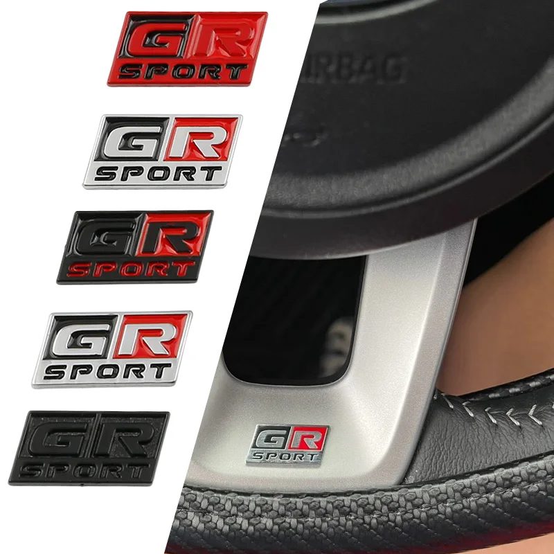 Car GR Sport Steering Wheel Interior Logo Badge Emblem Decals Sticker For Toyota 86 CHR SUPRA Corolla RAV4 Prius YARiS Hilux