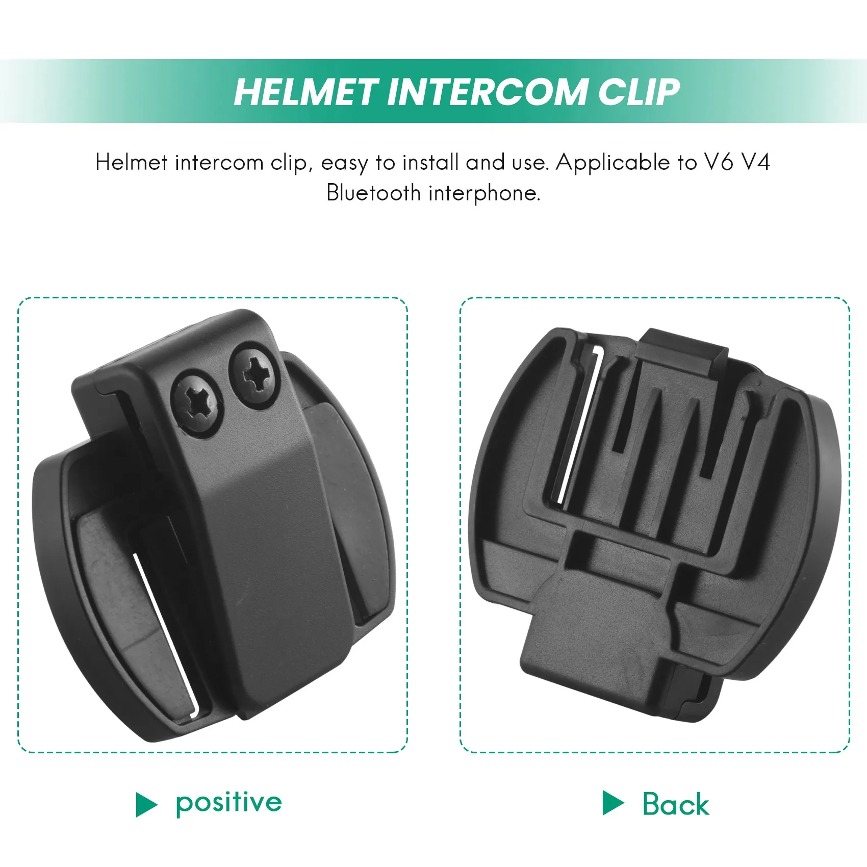 2 Pcs Vnetphone V6 V4 V2-500C Intercom Accessories,Helmet Intercom Clip Mounting Bracket,Motorcycle BT Bluetooth Interco Vogue