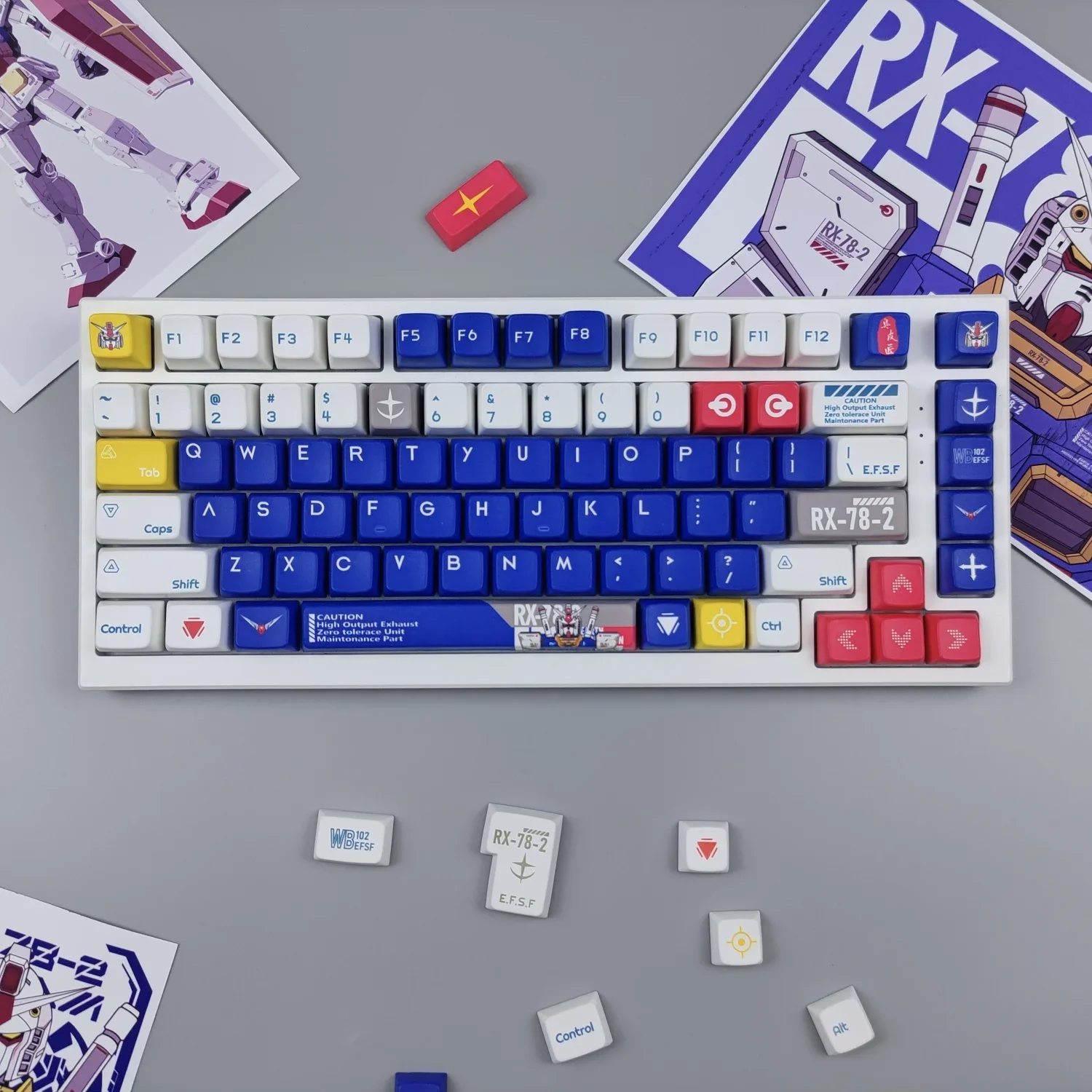 Anime Gundams Keycaps 140-key SDA Profiled PBT Heat-sublimation Keycaps Customized MX Switch Mechanical Gaming Keyboard Keycaps