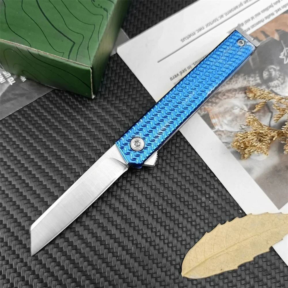 

CR 7083 Flipper Pocket Folding Knife 8Cr13MoV Blade Textured Blue 420 Steel Handle Compact Jungle Camping Outdoor Survival Tools