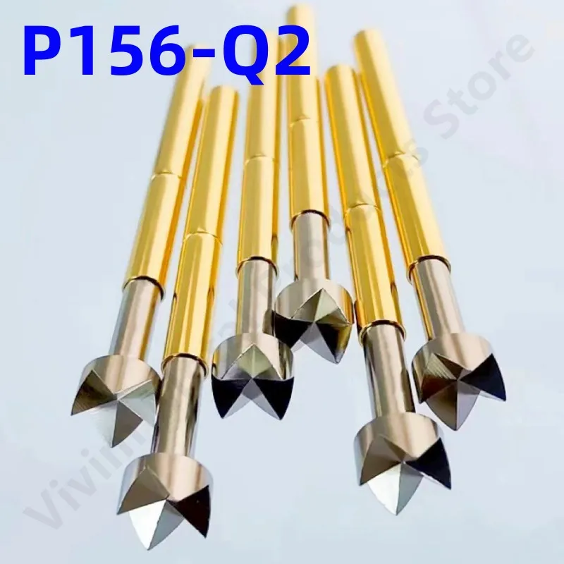 100PCS P156-Q2 Spring Test Probe Test Pin Pogo Pin PCB Test Tool 34mm Pin Dia 2.36mm Big 4 Claws Crown Head Dia 4.0mm P156-Q