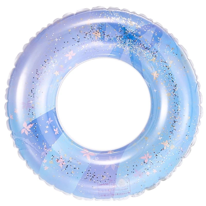 Glitter gradiente sete cores arco-íris inflável anéis de natação adulto grande piscina praia flutua axilas água verão natação