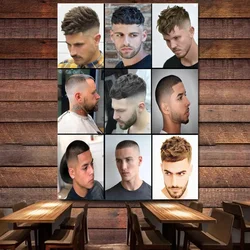 Best Men's Hairstyle Poster Wall Hanging Flag Wall Charts, Barber Shop Signboard Haircut & Shave Service Wall Decoration Banner