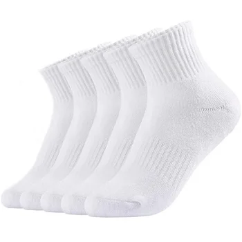 남녀공용 단색 미디엄 튜프 양말, 비즈니스 코튼, 통기성, 방취, 고품질, 발목 양말, 5 쌍