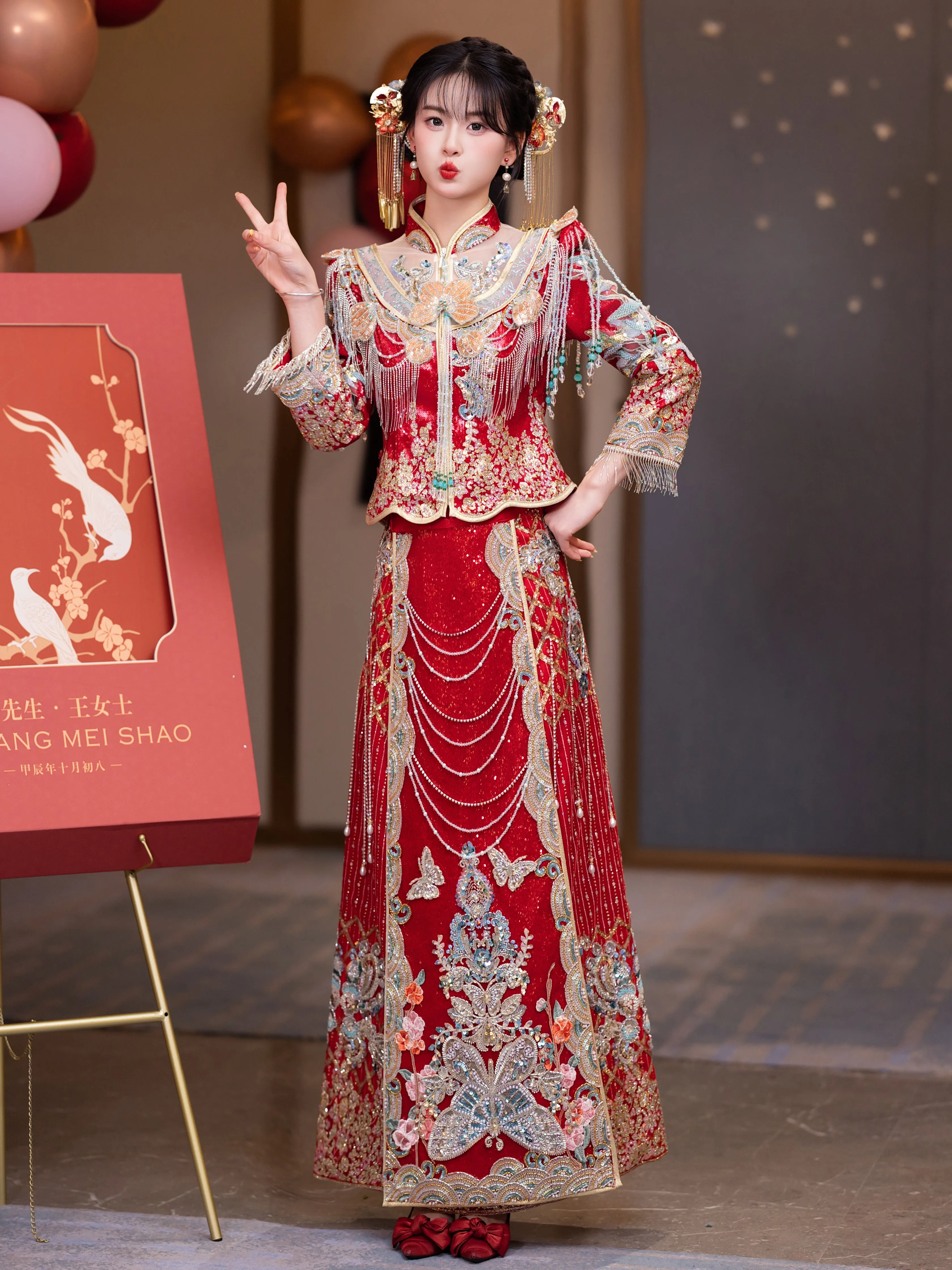 

Senior Xiuhe Clothing Wedding Clothes 2025 New Bridal Toast Heavy Industry Chinese Dress Small Height 144-155cm and Gown