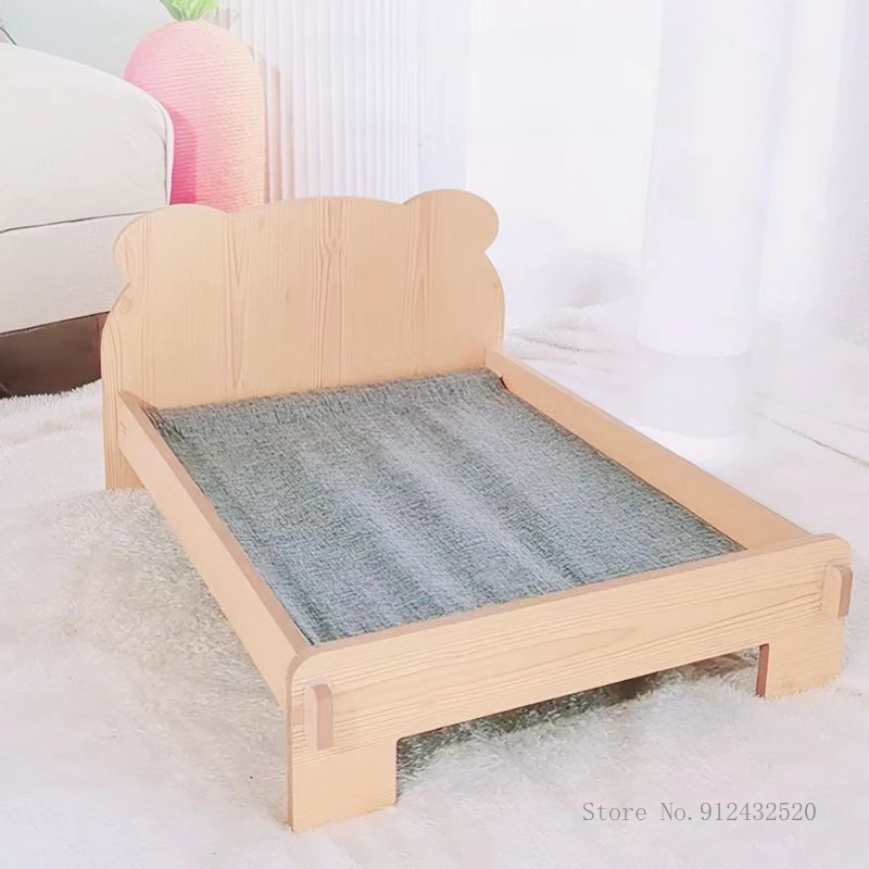 Solid Wood Non-Falling Cat Claw Board, Creative Pet Supplies, Dog Nest Board, Sofa Bed, Durable, Vertical, Detachable, 1Pc