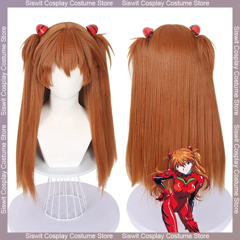 

Anime EVA Asuka Langley Soryu Cosplay Wig Orange Brown Heat Resistant Hair Asuka Langley Soryu Cosplay Hairpin Props Accessories