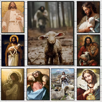 J-Jesus Chasing Lost LambS Poster High Quality Wall Art For Home Office Bedroom Living Room Hallway Bar Perfect Gift Idea