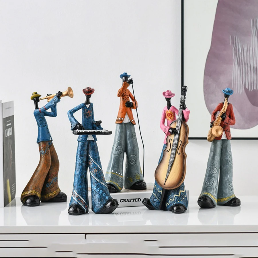 Creative American Band Decoration Musical Instrument Model Living Room Porch Study Nordic Arts And Crafts Statue Sculpture Home