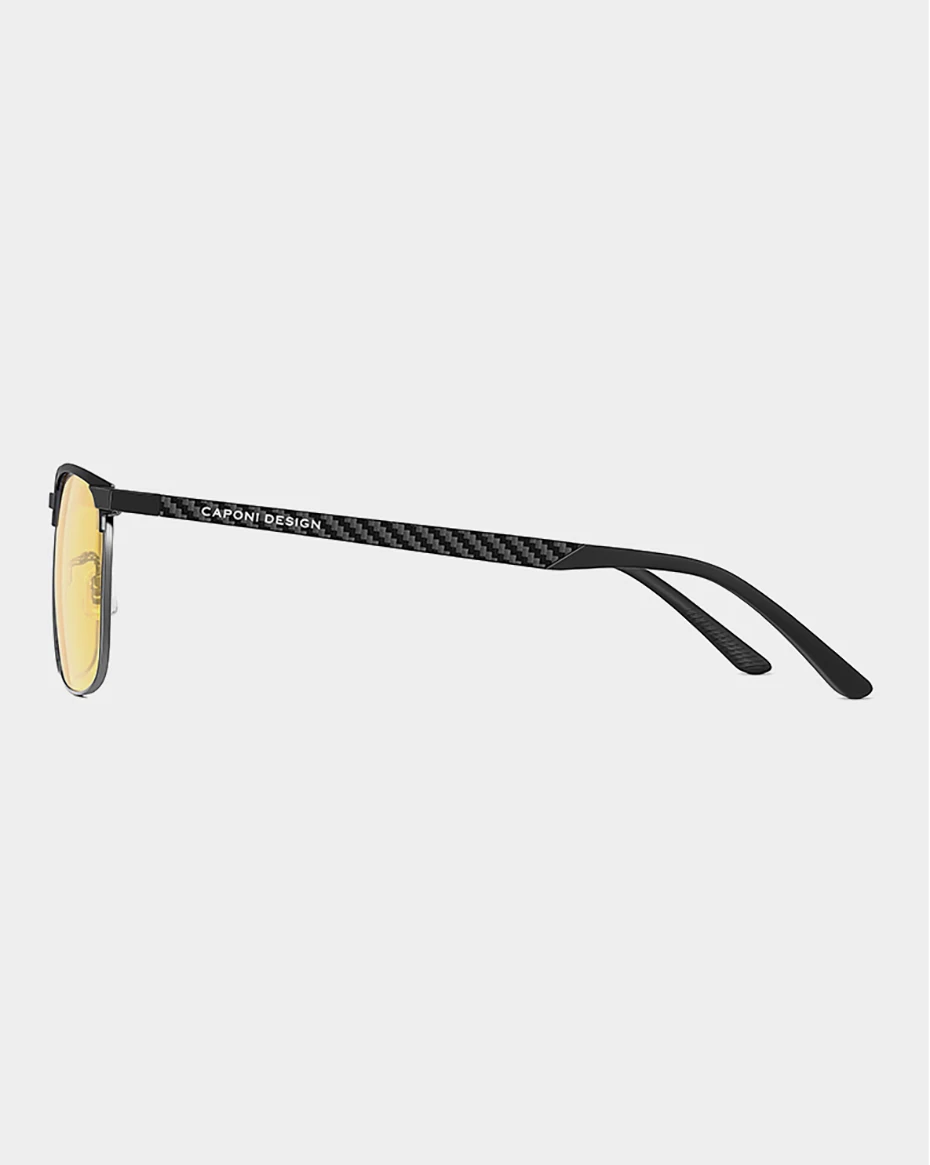 CAPONI Night Vison Männer Sonnenbrille Neue Nacht Fahren Carbon Faser Original Photochrome Braun Sonnenbrille Gelb Shades BSYS28753 – Detail 20