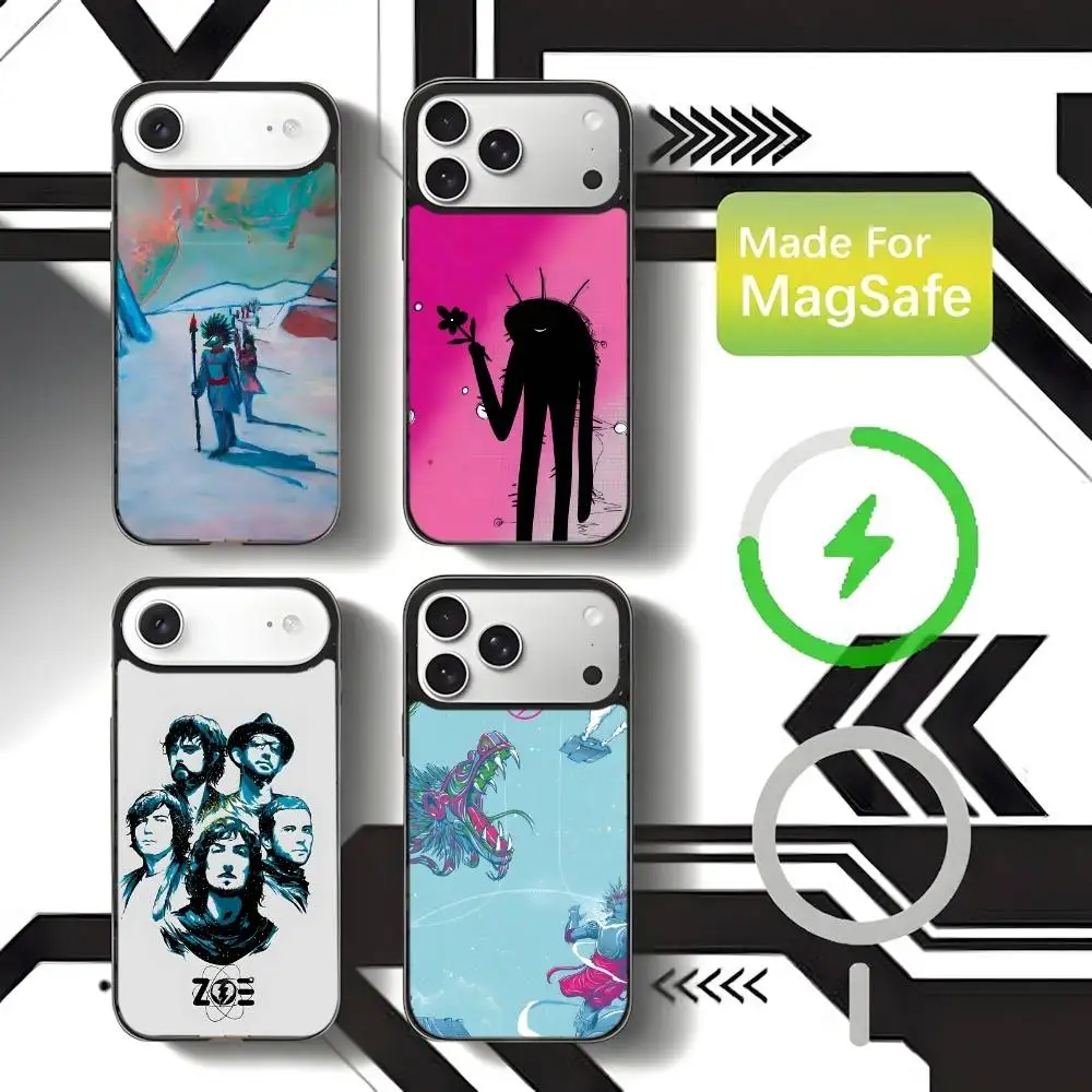 

Z-ZOE Band Phone Case For iPhone 17,16,15,14,13,12,11,Pro,Max,Plus,Mini,SE4,E Magnetic Magsafe Wireless Charging