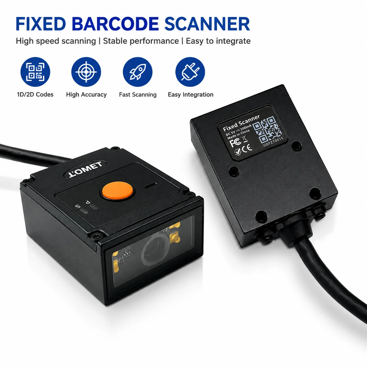 Rakinda Scansmart RK50 IP65 Rated Industrial Scanner for Dustproof Waterproof Performance  I/O Interface Position Scanning