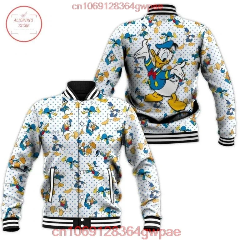 Disney Daisy Duck Baseball Jacket Men's Women Hip Hop Harajuku Jacket Custom Name Streetwear Boys Girls Loose Coats