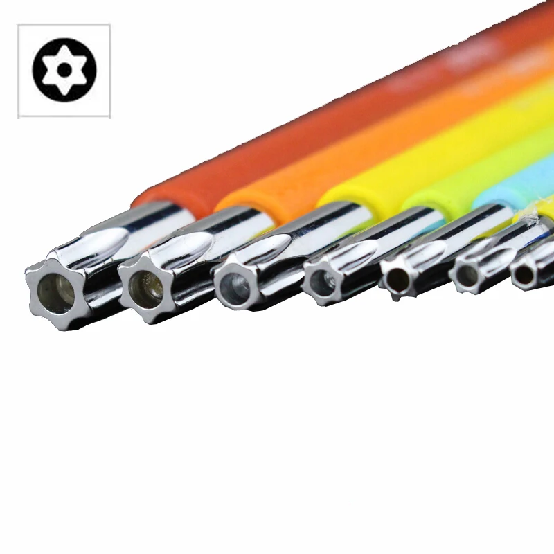 LAOA 9pcs S2 Hexagon Wrench L Type Hex Torx Colorful Ball-head Hex Screwdriver with Magnetic Rainbow