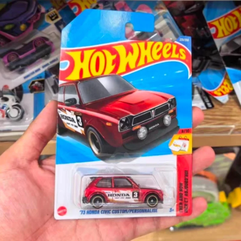 الأصلي 2025 متر العجلات الساخنة Th نموذج سيارة سوبر الكنز هانت 73 هوندا سيفيك نموذج سيارة تحصيل غرفة زخرفة الصبي هدية عيد ميلاد #3