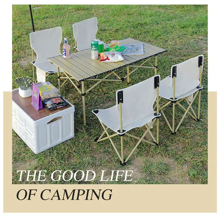 

Outdoor Folding Tables and Chairs Portable Car Picnic Aluminum Alloy Table Camping Supplies Self-driving Barbecue Chair