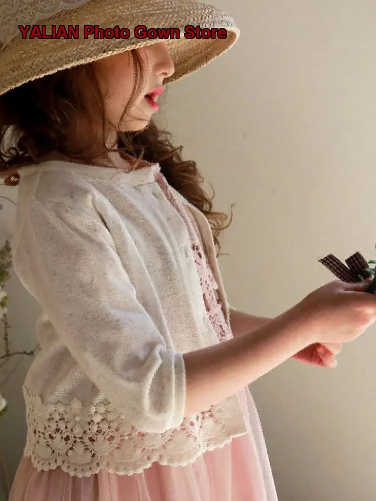 Girls Sun Protection Cardigan Kids Summer 2026 Thin Knit Air-Conditioning Top Older Kids