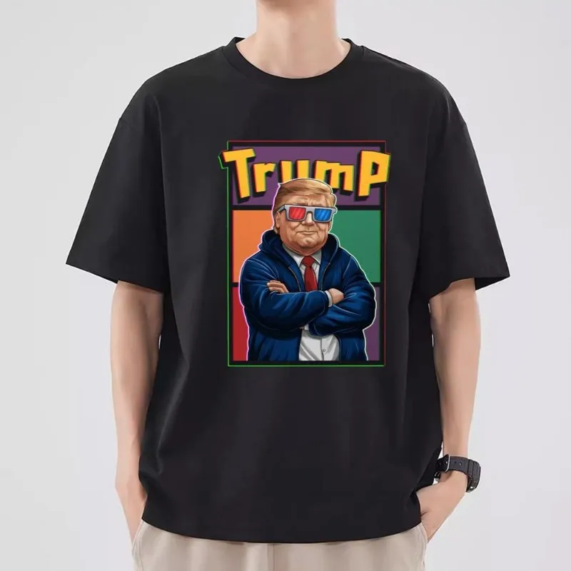 T-Trump P-President T Shirt Men Couple Combination Clothes Short Sleeve Collar Fashion T-shirt Women Cotton