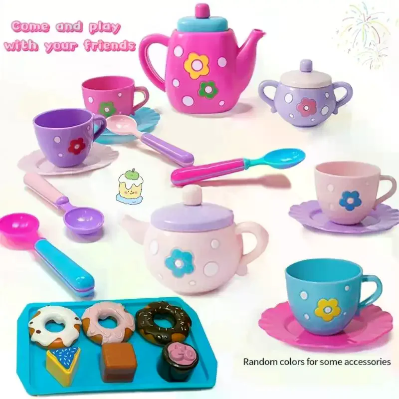 Kindertheeservies Fantasiespelspeelgoed - Simulatie Theepot Theekopje Keukenaccessoires Afternoon Tea Speelset voor jongens en meisjes Verjaardagsgif