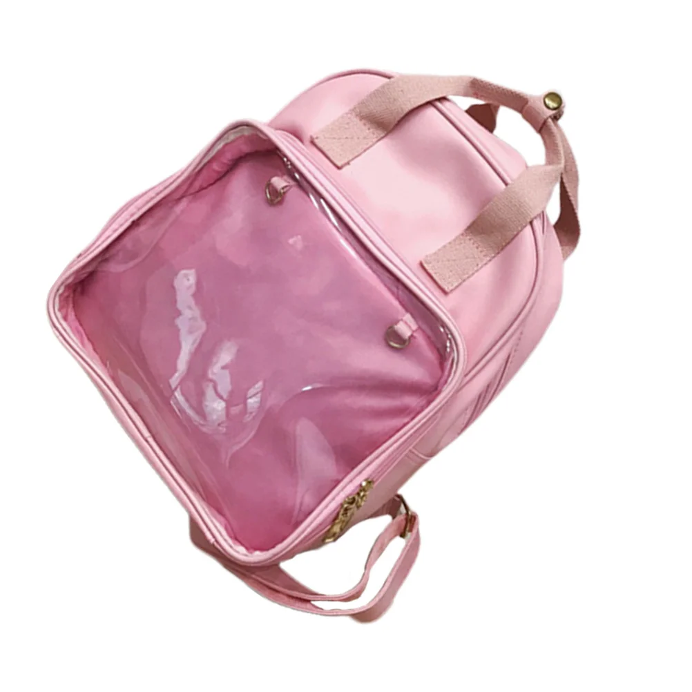 캔디 컬러 PVC 백팩 학교 숄더백 대용량 핑크 여성 여행 책가방 캔디 컬러 백팩