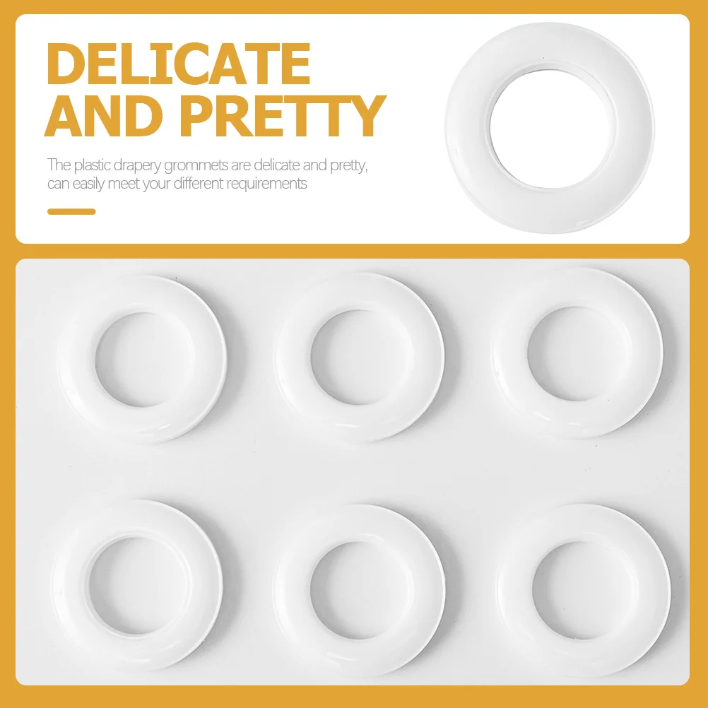 6 قطع من حلقات الستائر البلاستيكية القابلة لإعادة الاستخدام للستائر ومستلزمات ديكور نافذة المنزل #1