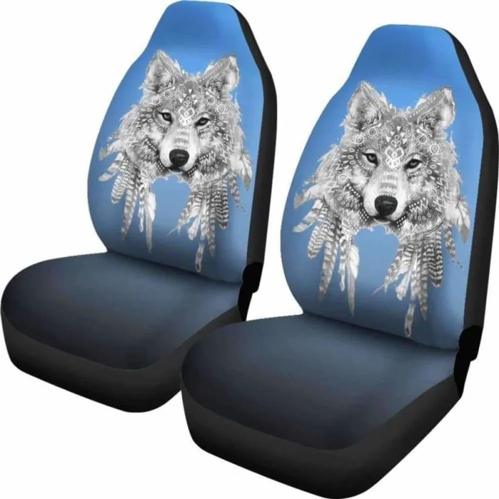 Spirit Animal Wolf Car Seat Covers 202004,Pack of 2 Universal Front Seat Protective Cover