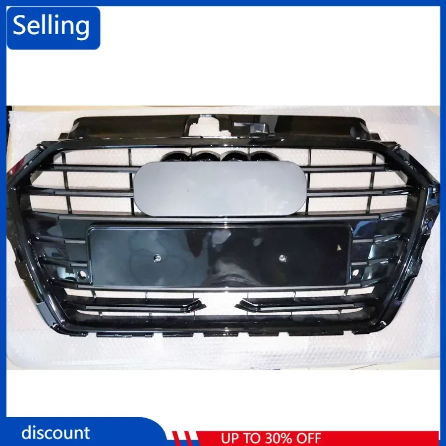 

Black Bumper Grille With ACC Hole Car Front Bumper Grill Mesh Hood Front Center Middle Grille for Audi A3/S3 2017-2019 Car Mesh