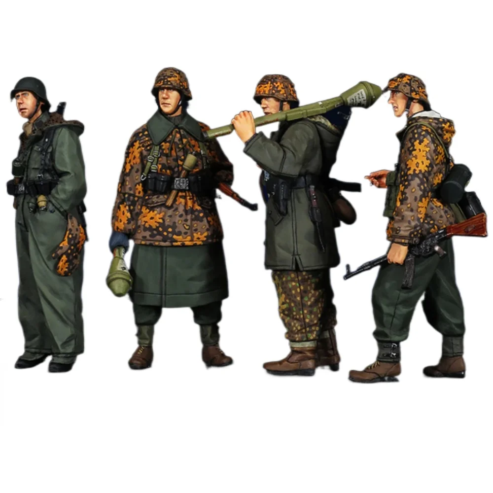 1/35 Scale Resin Soldier Figure Model Kit Miniature Scene Figurine Military Soldier Combination Four  Unassembled Unpainted 931