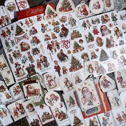 3 Sheet Large Christmas RUB ON Transfer Stickers Junk Journal Vintage Girl Boy Stickers DIY Album Scrapbooking Craft Stickers