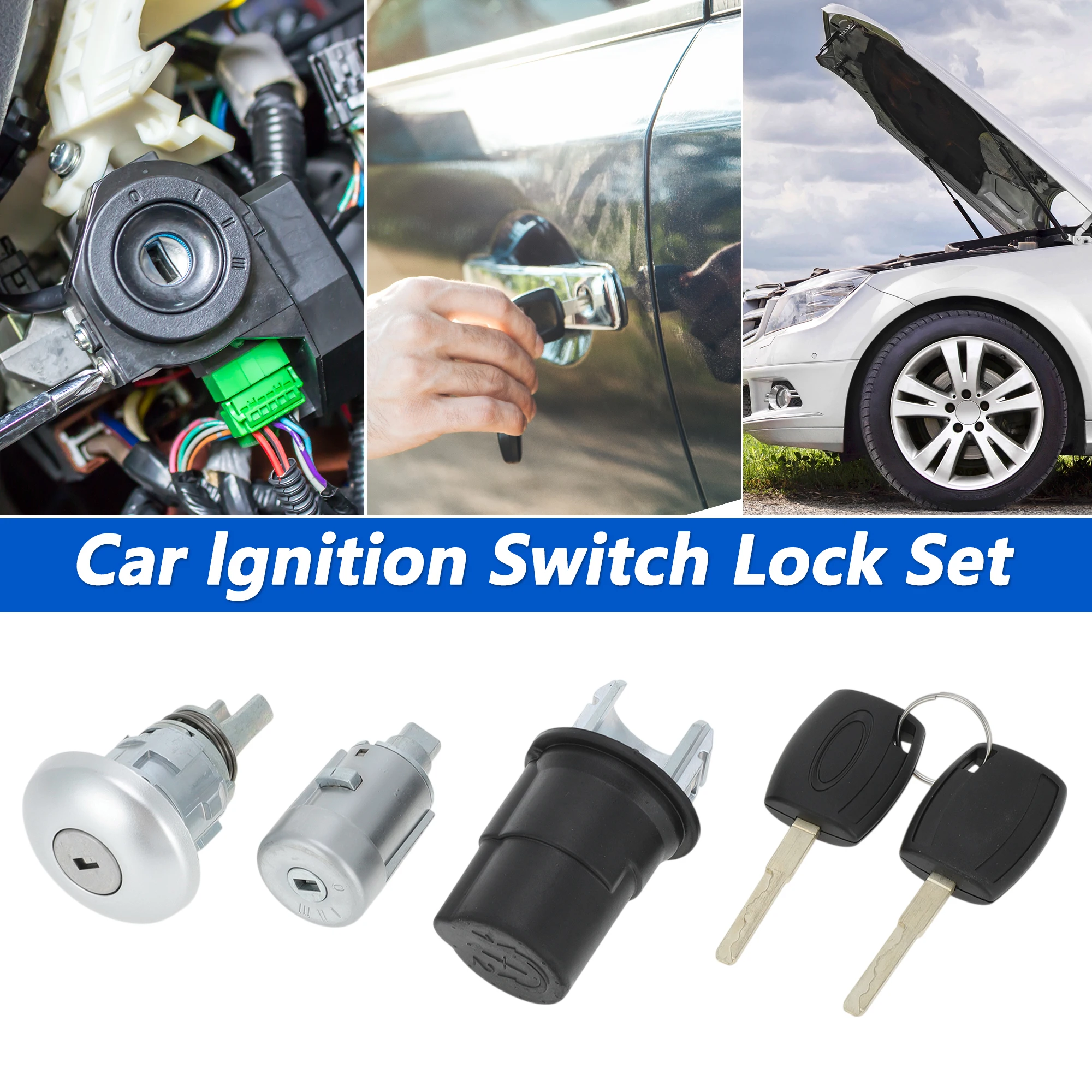 

UXCELL No.2408222 Door Lock Bonnet Ignition Lock Cylinder for Ford Transit MK8 1 Set