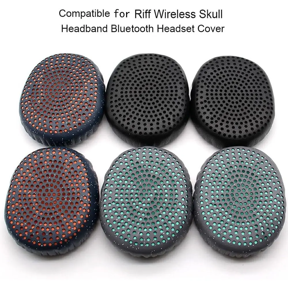 レザーイヤーパッドスポンジ交換用イヤークッションソフトヘッドセットイヤーマフ Skullcandy Riff ワイヤレスヘッドフォンアクセサリー用