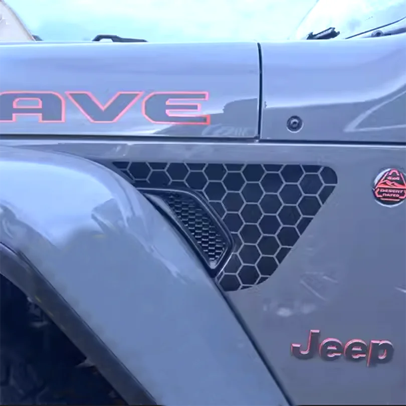 Creative Fender Vent Sticker Eagle Mountain Topo Map Honeycomb Graphics Vinyl Decal for Jeep Wrangler JL JT Gladiator 2018-2023