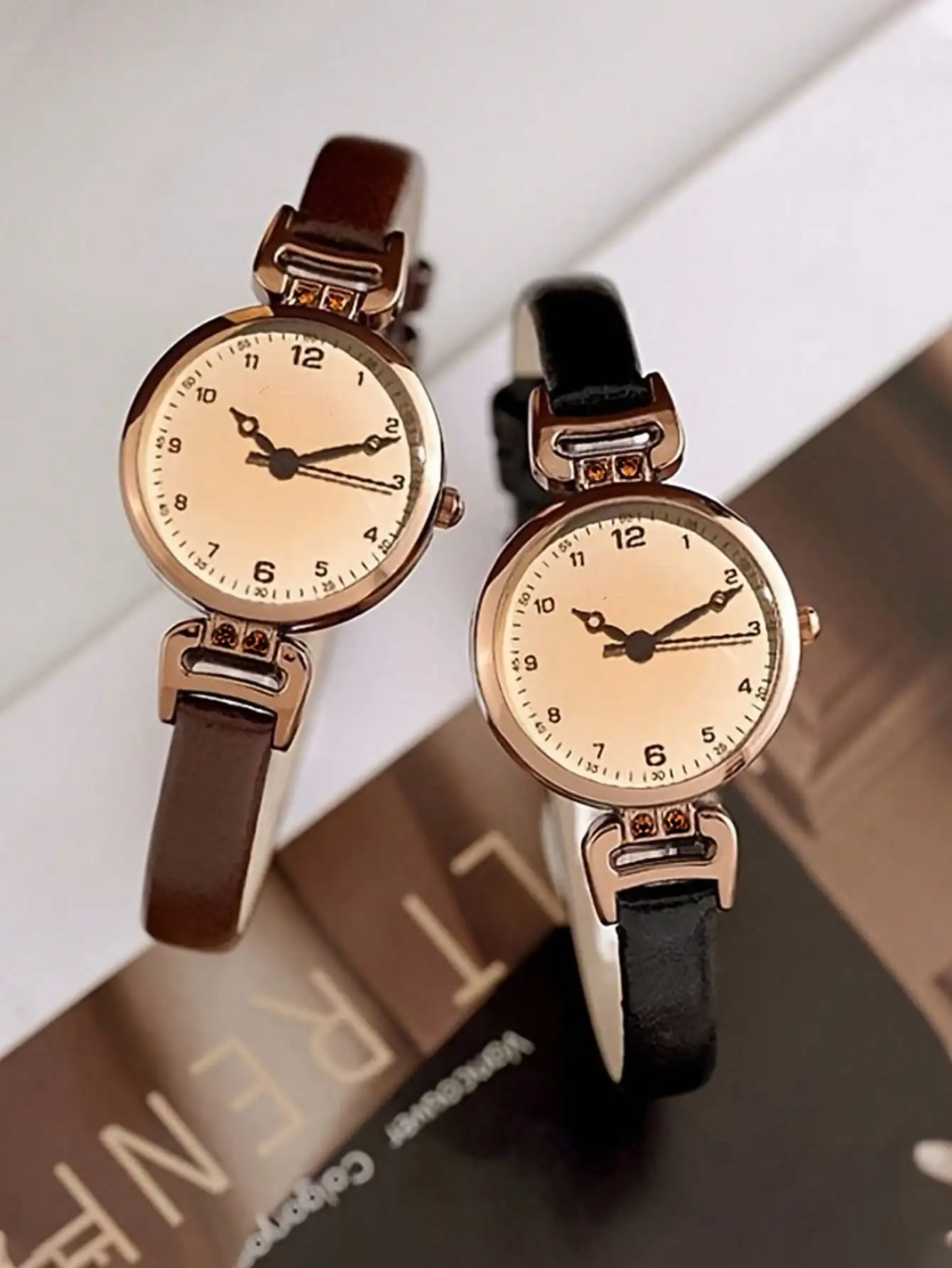 

Минималистичные кварцевые часы в винтажном стиле с кожаным ремешком для повседневного ношения