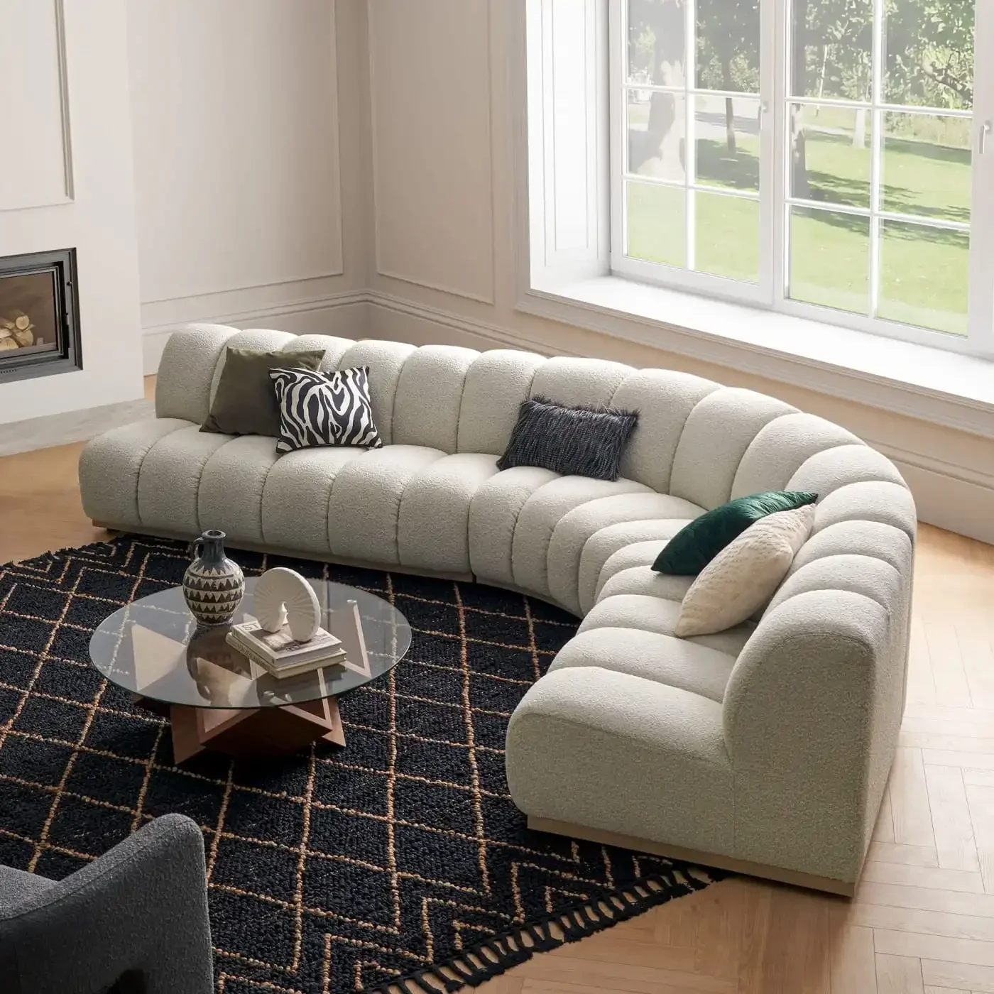 

SW Luxusofa Wohnzimmermöbel sektional gebogene C-förmige Couchsofas