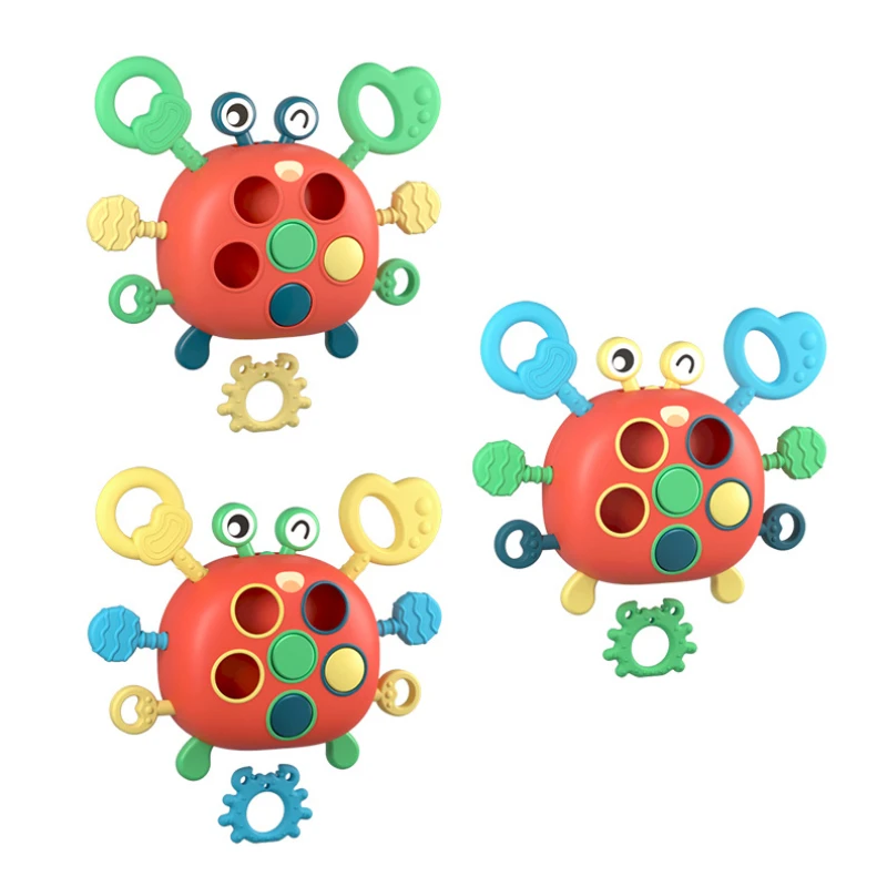 Puzzle dla dzieci wczesna edukacja ćwiczenia palca krab Lalale zabawka ręczny trening drobnego ruchu przez 6 miesięcy (kolor losowy)