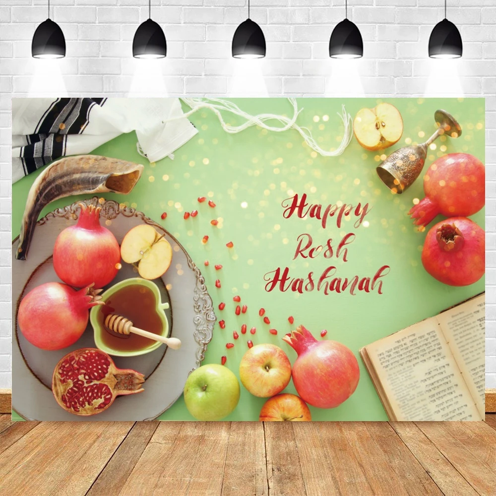 Shana Tova Backdrop Photography Rosh Hashanah Jewish New Year Honey Pomegranate Family Party Decor Background Photo Studio Props