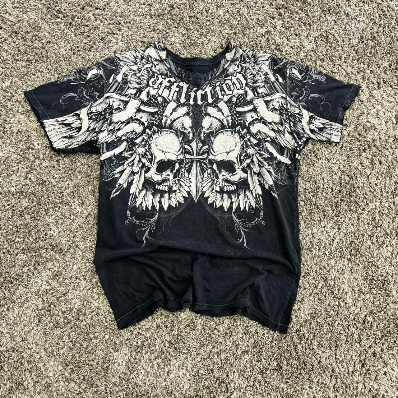 Affliction Shirt Women Men Street Hip Hop Oversized T Shirt American Goth Retro Harajuku Letter Casual Tops New 2000s Print
