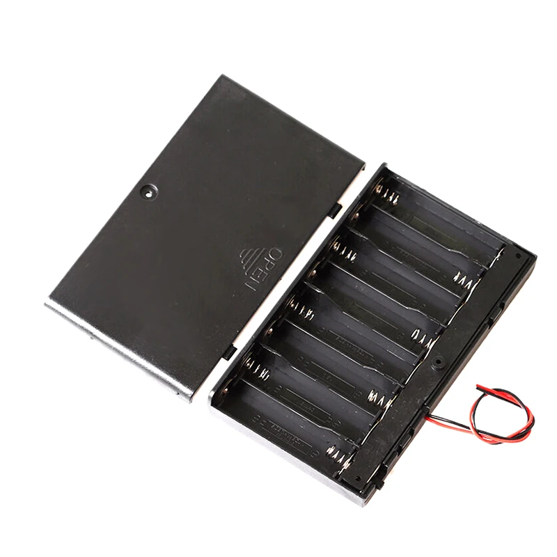 1Pcs 8 Slots AA Battery Holder Battery Storage Case Box With Switch & Cover Batteries Standard Container
