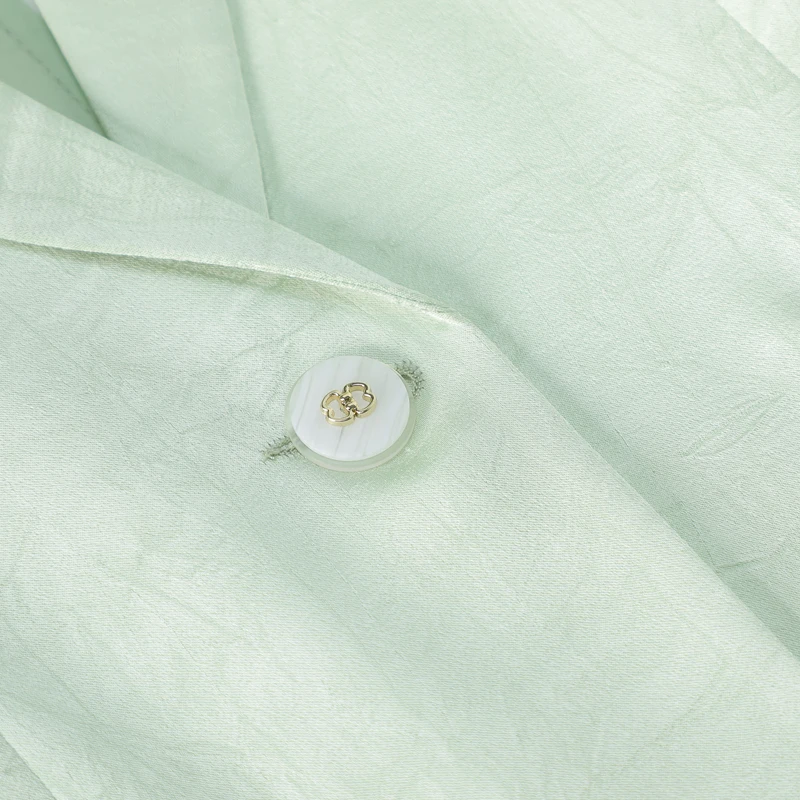 NAVIU vert clair mince costume veste pour femmes printemps été demi manches Style coréen décontracté élégant bureau dames Blazer haut