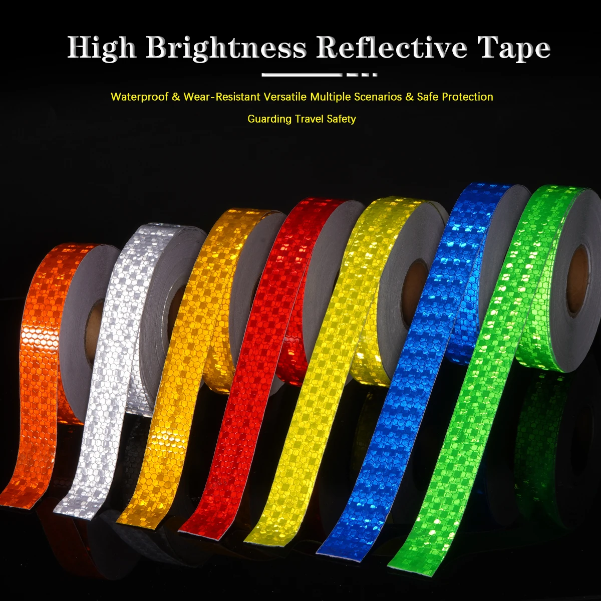 Reflective Sticker Outdoor Waterproof High Reflective Signs Warn Tape Bicycle Cloth Construction Site Safety Decoration 2.5cm