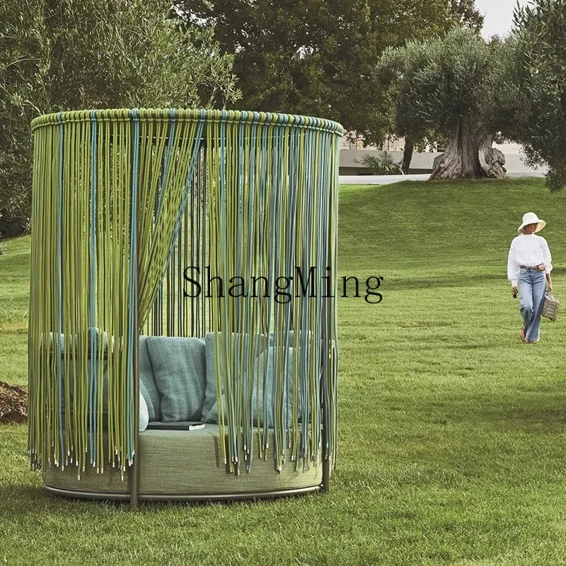 

FG Internet celebrity garden sofa large bed circular rattanwedding photography props outdoor courtyard terrace rattan chair