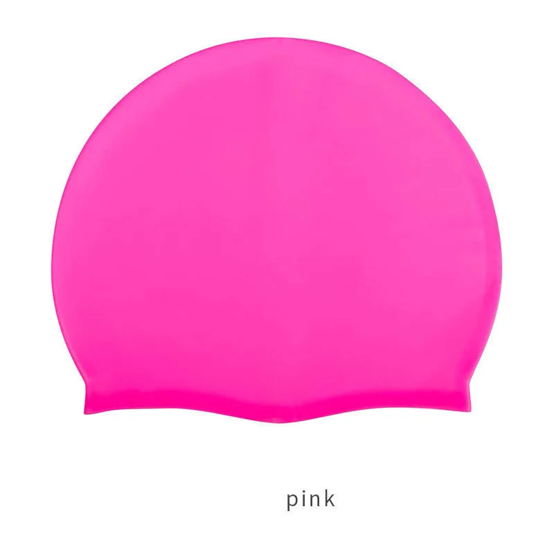 Fresh high stretch silicone swimming cap Adult unisexual solid color swimming equipment Silicone swimming cap