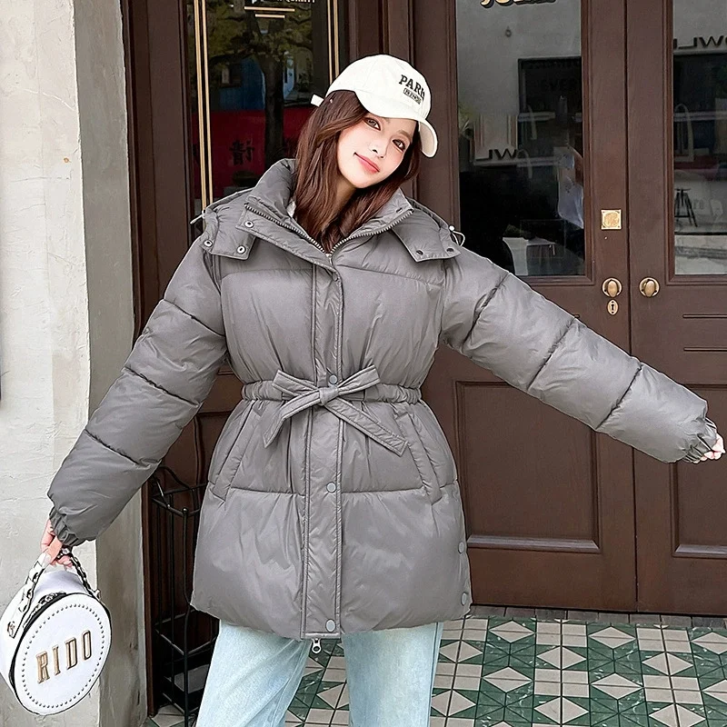 Giacca invernale da donna Parka Piumino in cotone Coreano caldo capispalla con cappuccio Cappotti da neve freddi spessi femminili Giacca imbottita in cotone