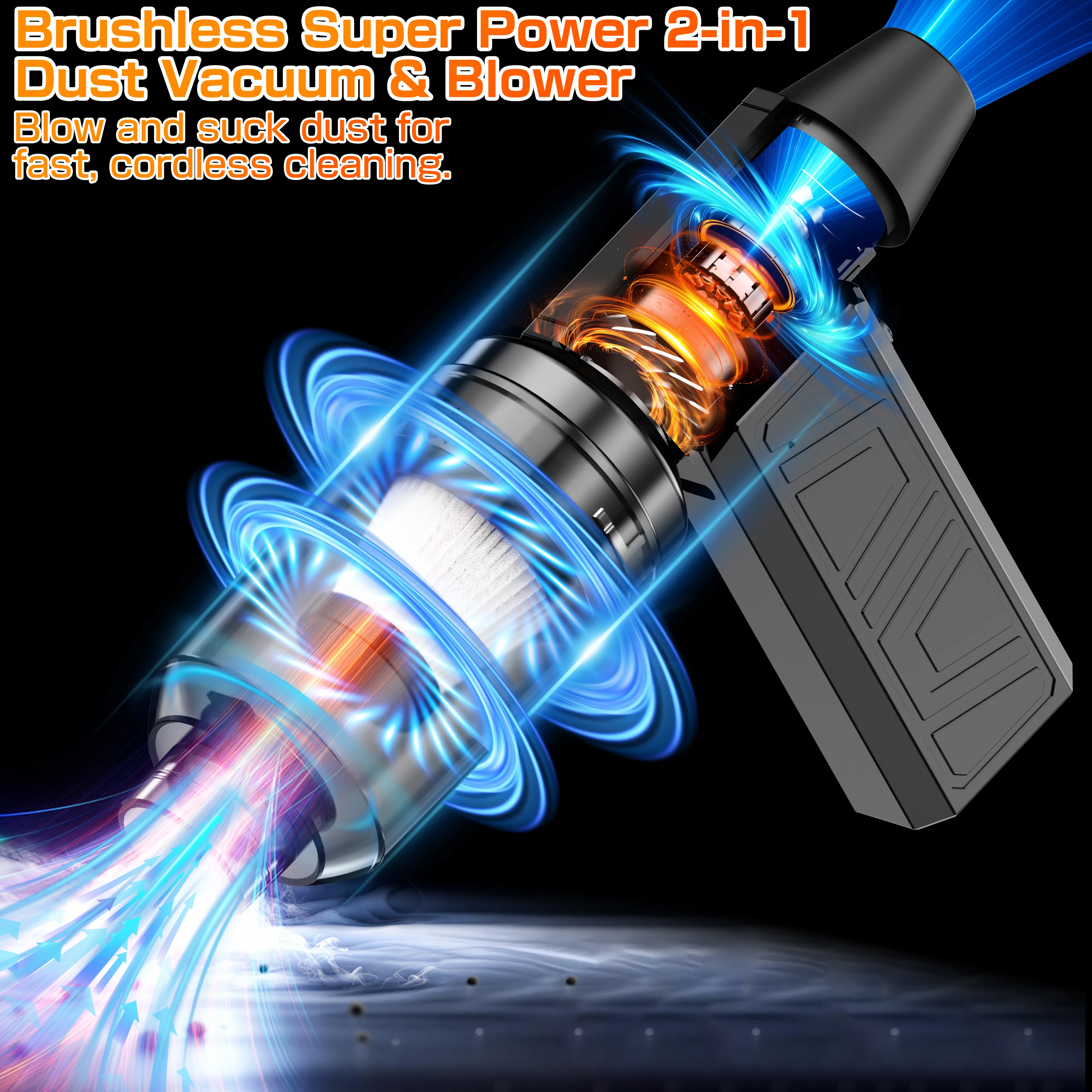 لسيارة RV شاحنة مقطورة منفاخ مروحة تربو تهب الثلوج 2 في 1 مكنسة كهربائية أوتوماتيكية تنظيف تهب أداة يده مروحة نفاثة عنيفة #5